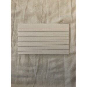 Unbranded 3x5 inch Ruled Index Cards - White | 1 Index Card Only